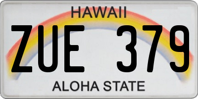 HI license plate ZUE379