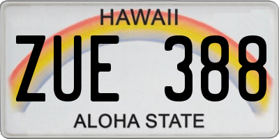 HI license plate ZUE388