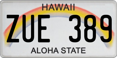 HI license plate ZUE389