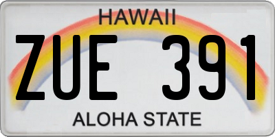 HI license plate ZUE391