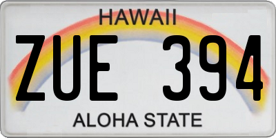 HI license plate ZUE394