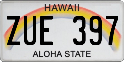 HI license plate ZUE397
