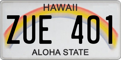HI license plate ZUE401