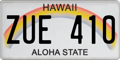 HI license plate ZUE410