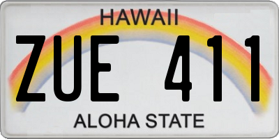 HI license plate ZUE411