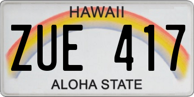 HI license plate ZUE417