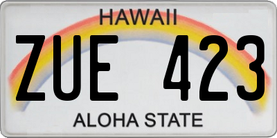 HI license plate ZUE423