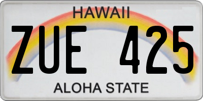 HI license plate ZUE425