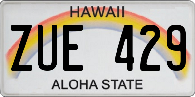 HI license plate ZUE429