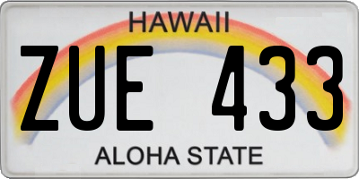 HI license plate ZUE433