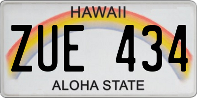 HI license plate ZUE434