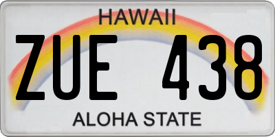 HI license plate ZUE438