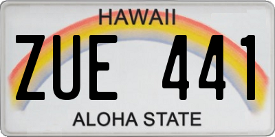 HI license plate ZUE441