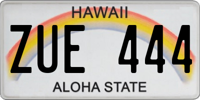 HI license plate ZUE444