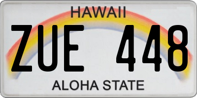 HI license plate ZUE448