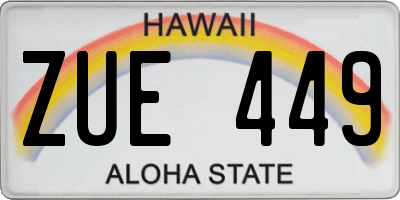 HI license plate ZUE449