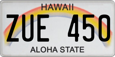 HI license plate ZUE450