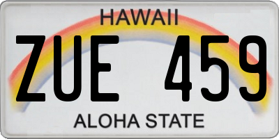 HI license plate ZUE459