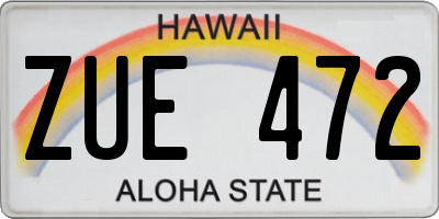 HI license plate ZUE472