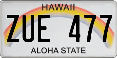 HI license plate ZUE477