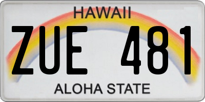 HI license plate ZUE481