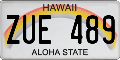 HI license plate ZUE489