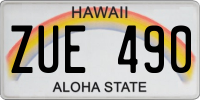 HI license plate ZUE490