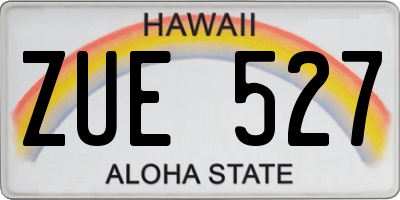 HI license plate ZUE527