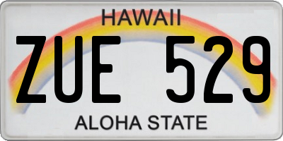 HI license plate ZUE529