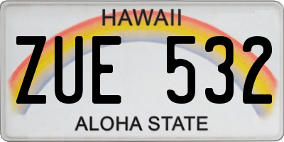HI license plate ZUE532