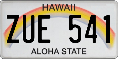 HI license plate ZUE541