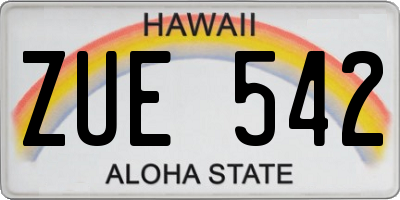 HI license plate ZUE542
