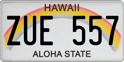 HI license plate ZUE557