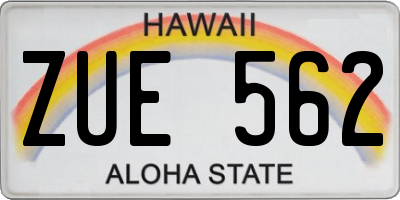 HI license plate ZUE562