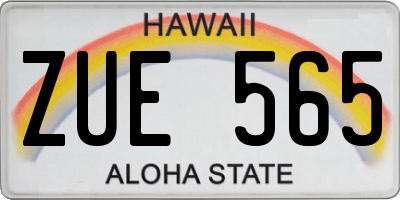 HI license plate ZUE565