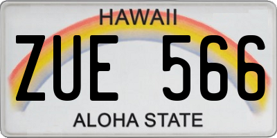 HI license plate ZUE566