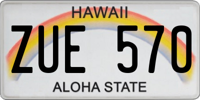 HI license plate ZUE570