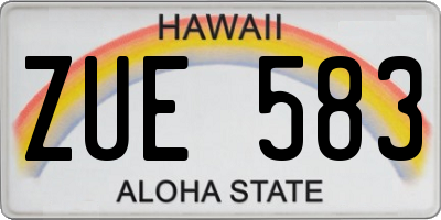 HI license plate ZUE583