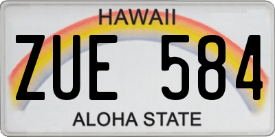 HI license plate ZUE584