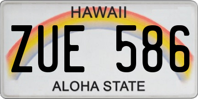HI license plate ZUE586