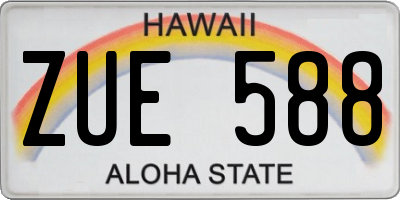 HI license plate ZUE588