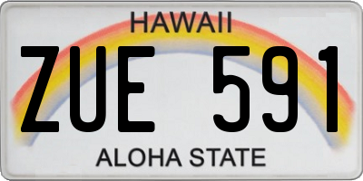 HI license plate ZUE591