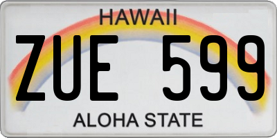 HI license plate ZUE599