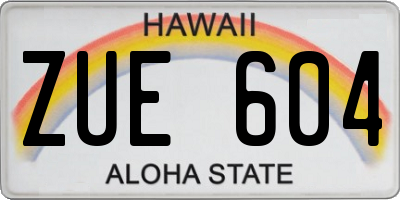 HI license plate ZUE604