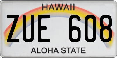 HI license plate ZUE608