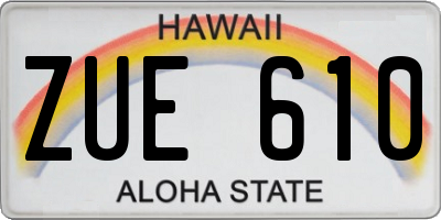 HI license plate ZUE610