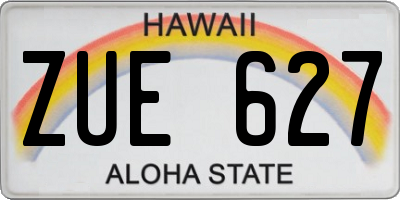 HI license plate ZUE627