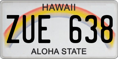 HI license plate ZUE638
