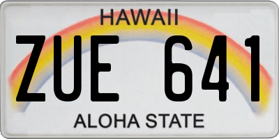 HI license plate ZUE641
