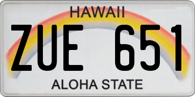 HI license plate ZUE651